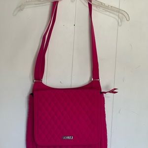 Vera Bradley Hot Pink Crossbody Hipster Quilted Shoulder Bag w/ Adjustable Strap